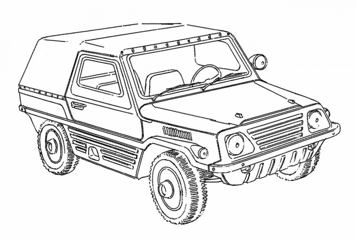 Coloring page majestic soviet cars