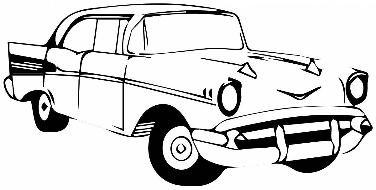 Coloring book classic soviet cars