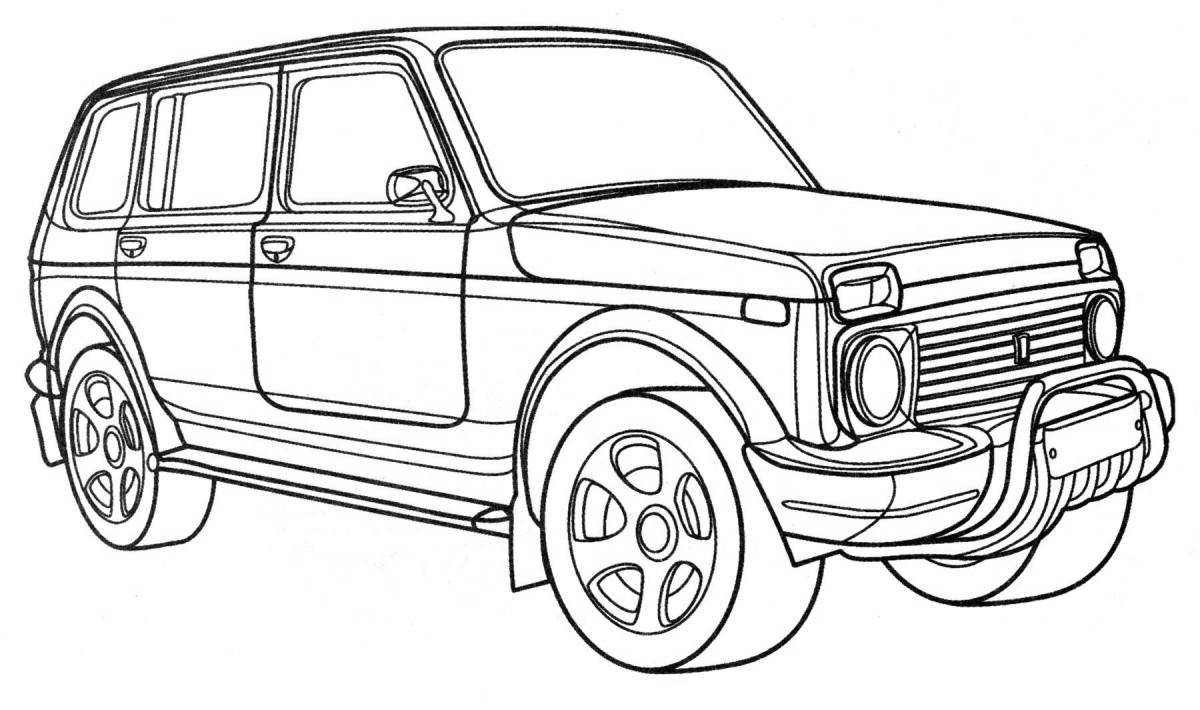 Coloring page charming soviet cars
