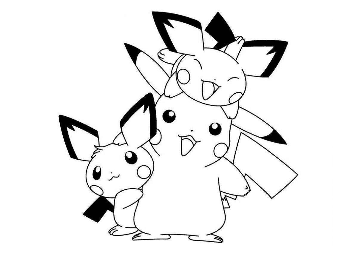 Happy pikachu coloring book