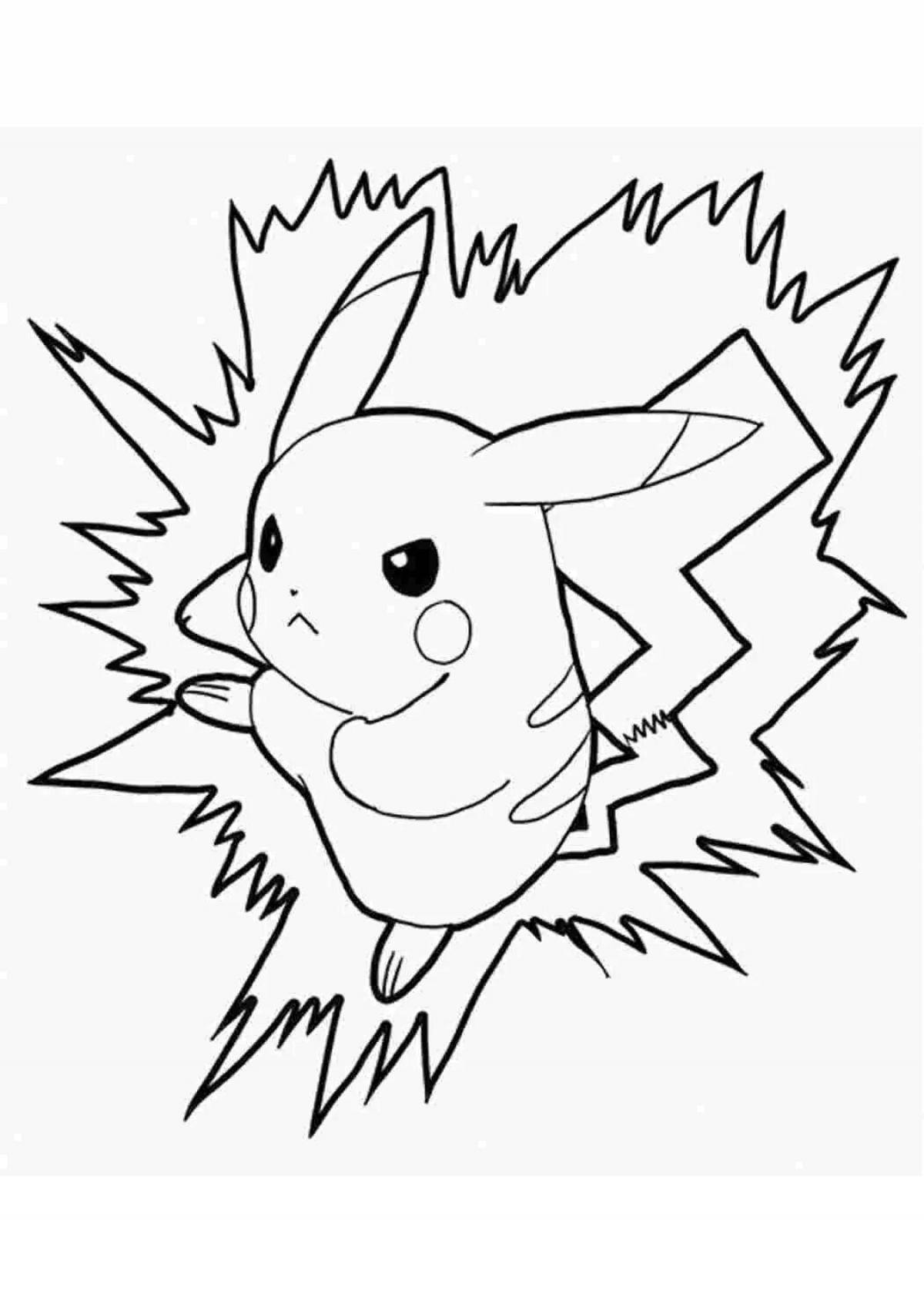 Playful pikachu coloring page