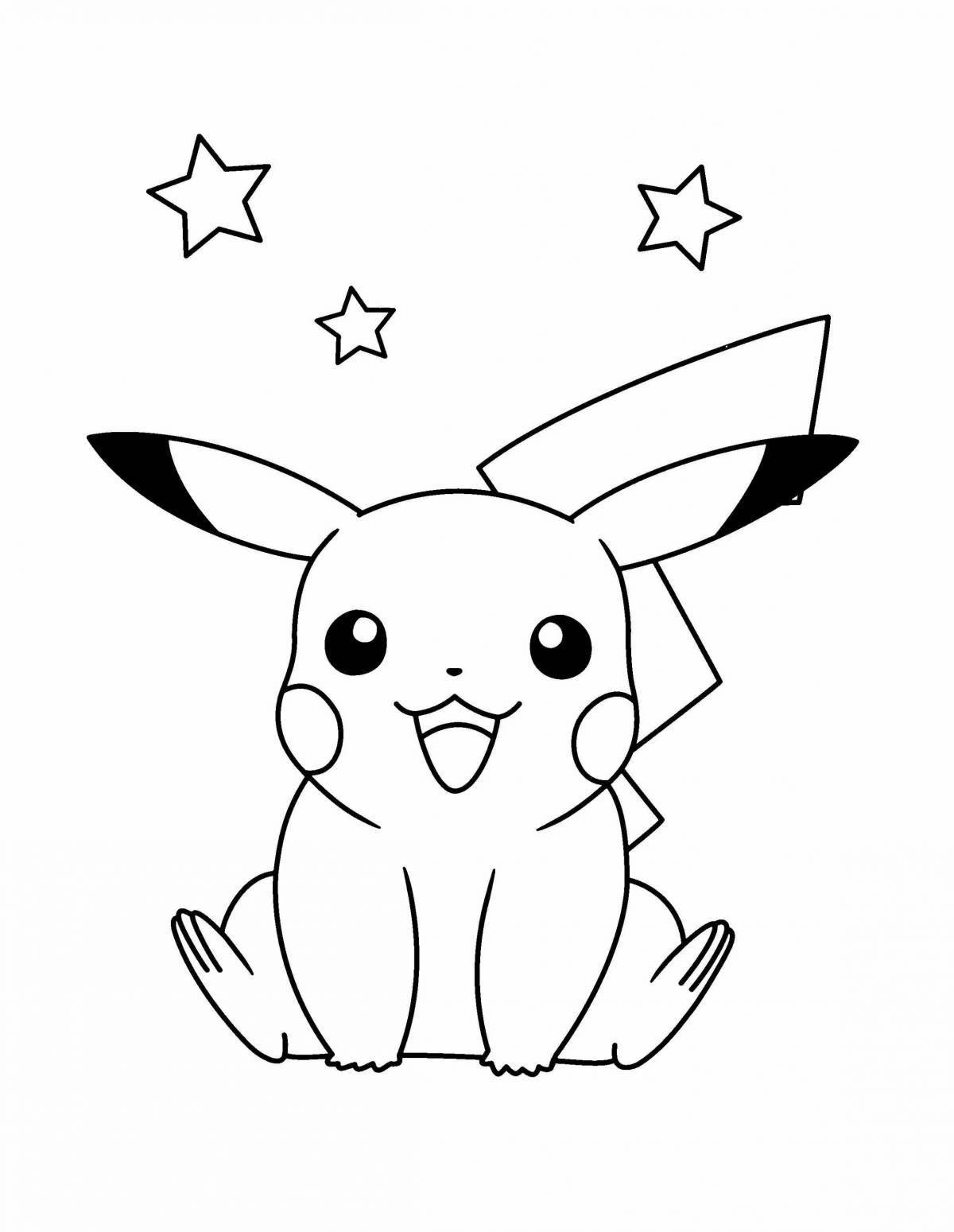 Vibrant pikachu coloring page