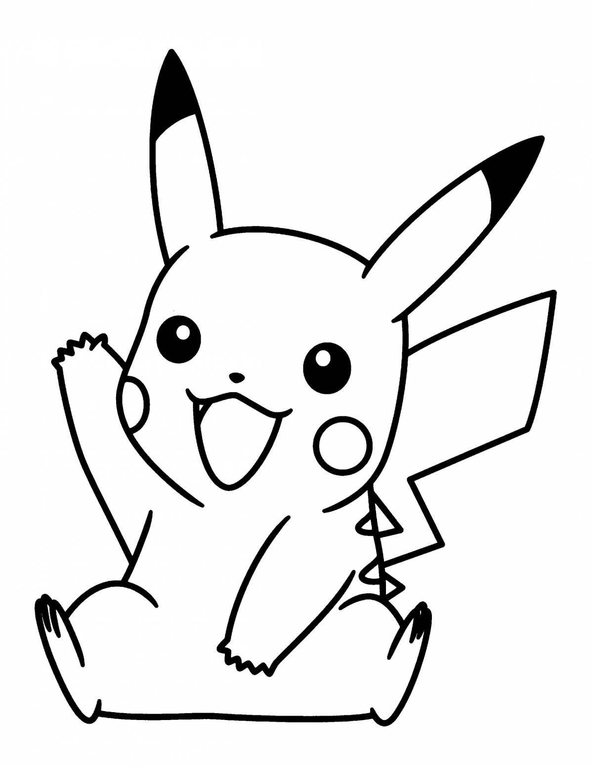 Coloring page adorable pikachu