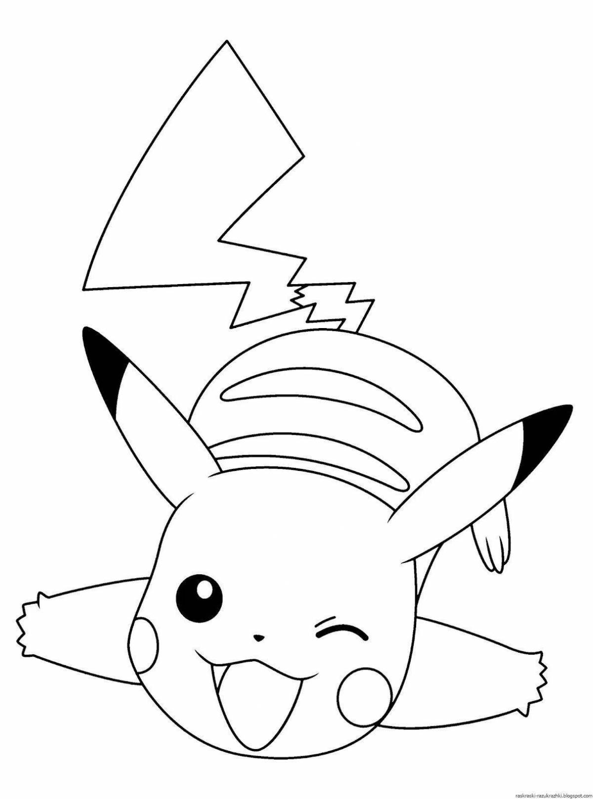 Adorable pikachu coloring page