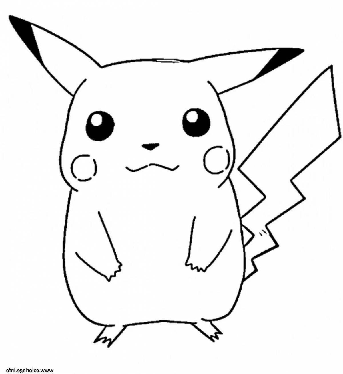 Coloring cute pikachu