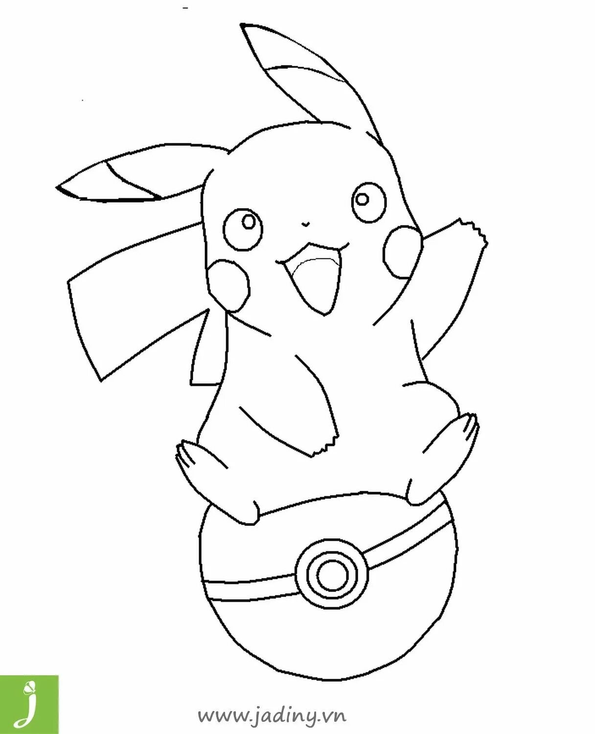 Stimulating pikachu coloring page