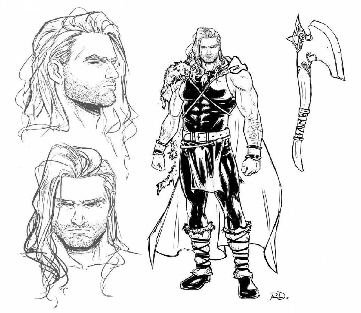 Thor marvel glitter coloring book