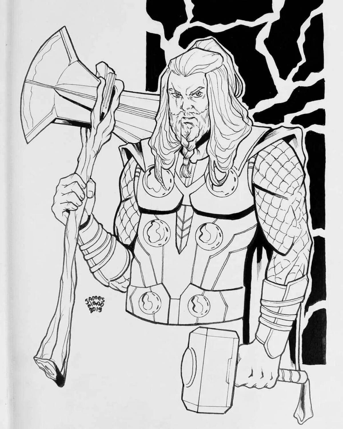 Thor marvel dazzling coloring book