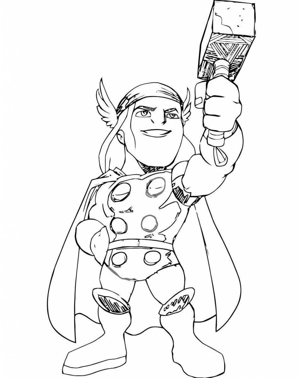 Grand coloring page thor marvel