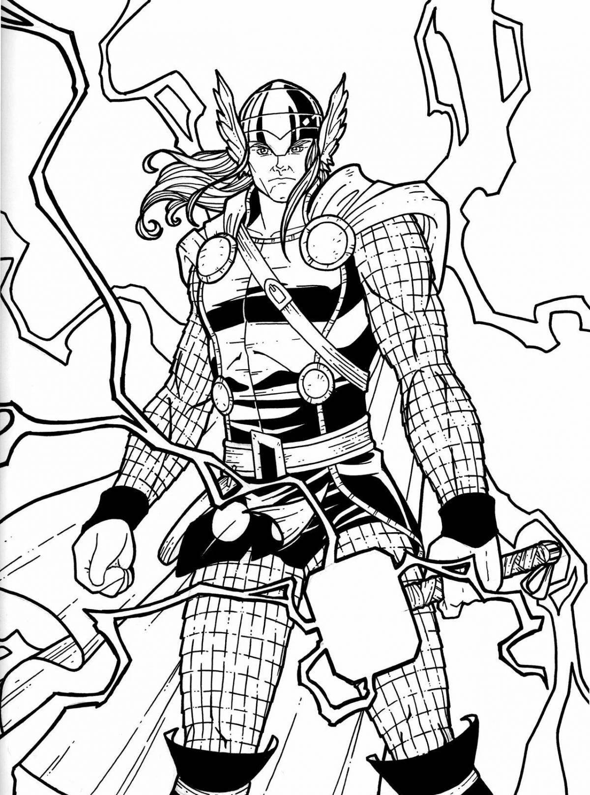 Thor marvel glowing coloring book