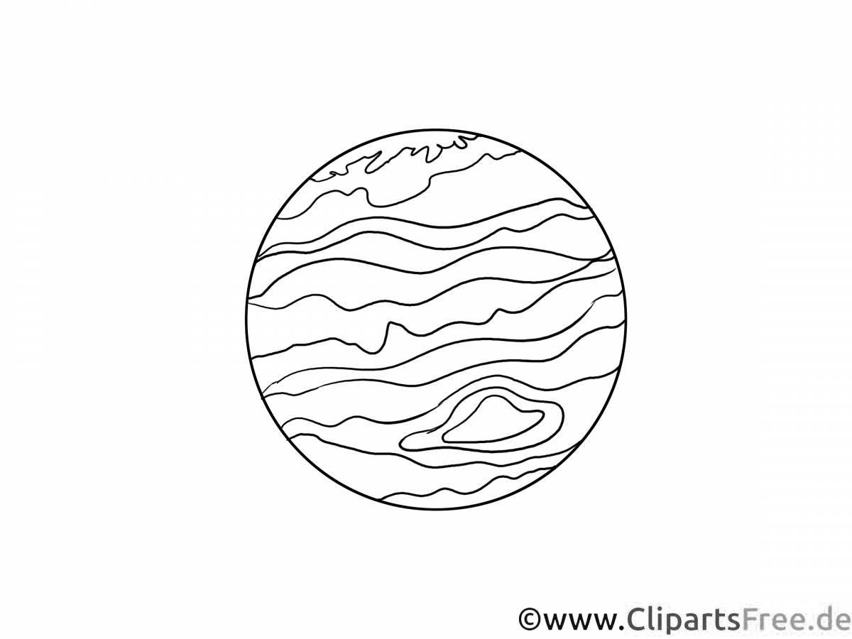 Coloring book glowing planet Mercury
