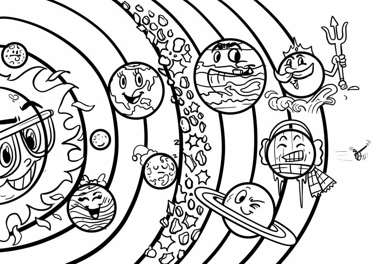 Coloring page dazzling planet mercury