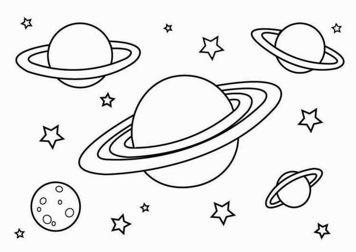 Intriguing planet mercury coloring page