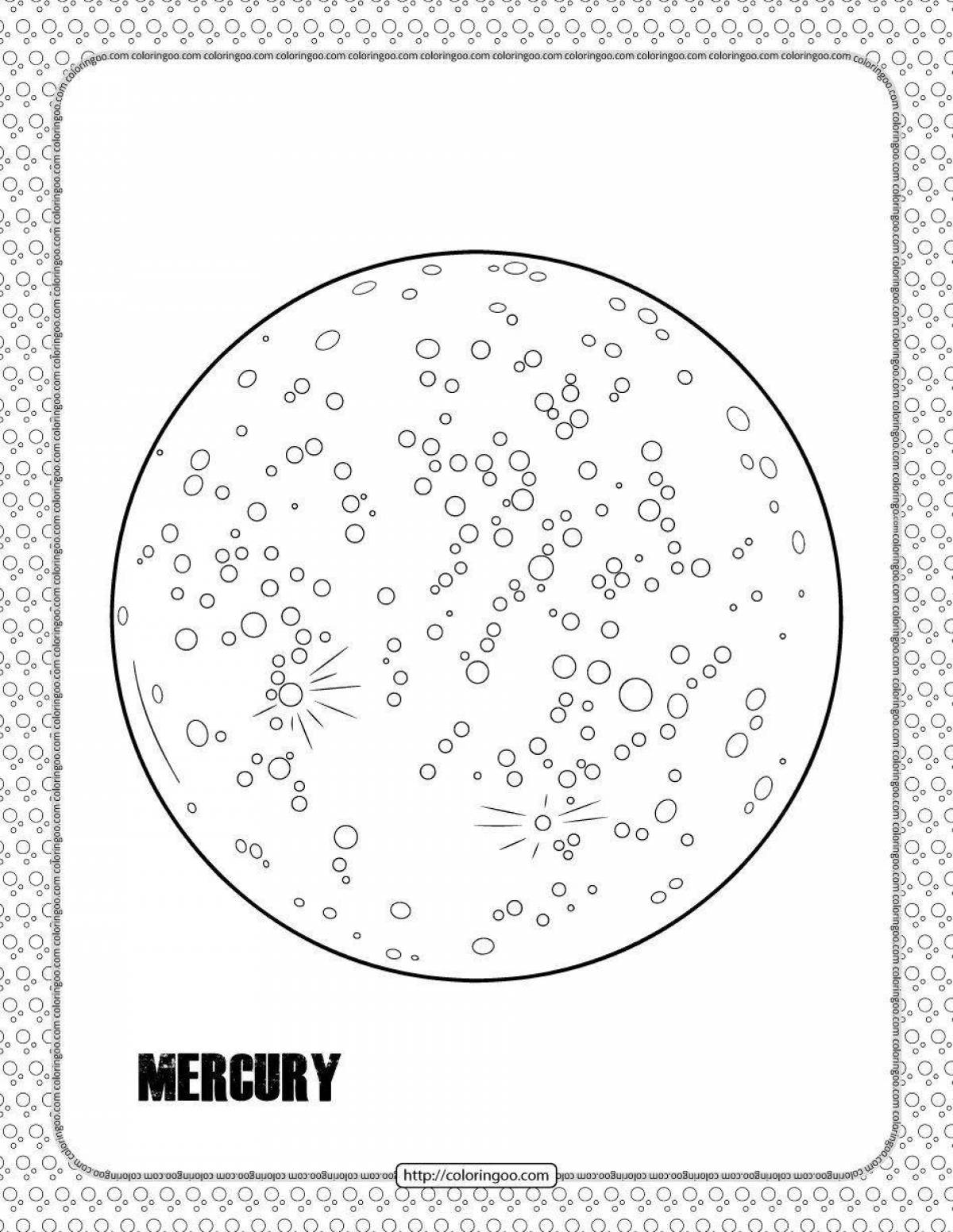 Coloring page wonderful planet mercury