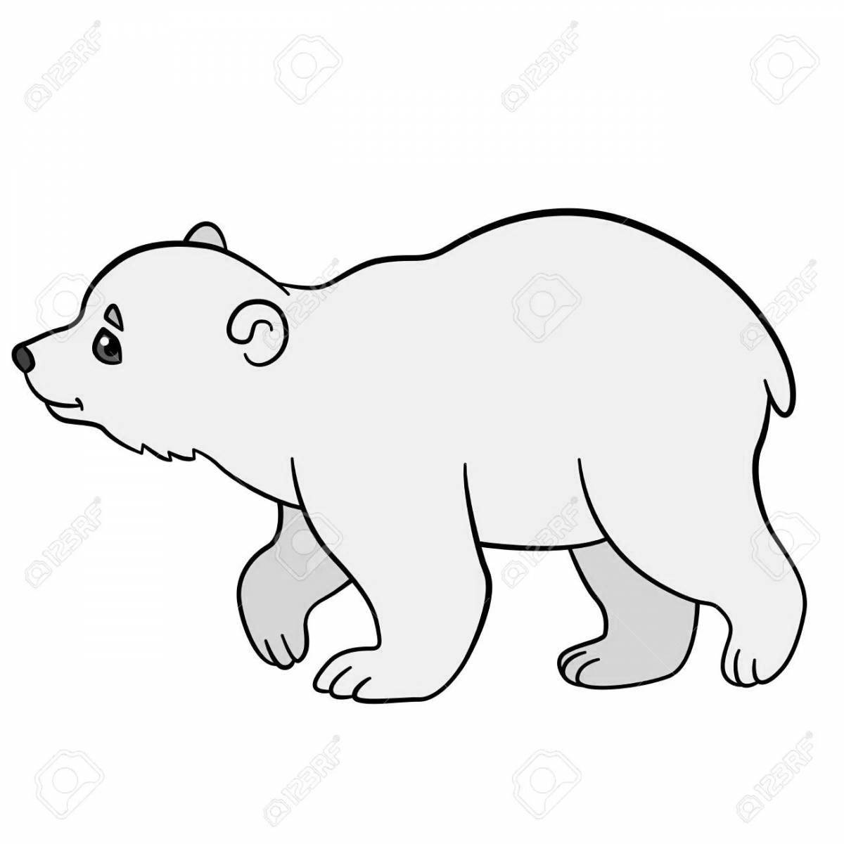 Раскраска милый белый медведь
