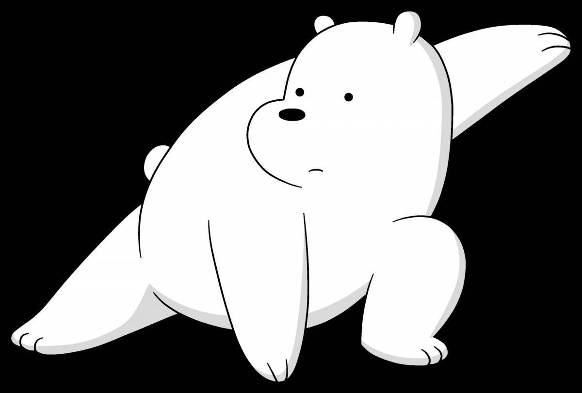 Раскраска пушистый белый медведь