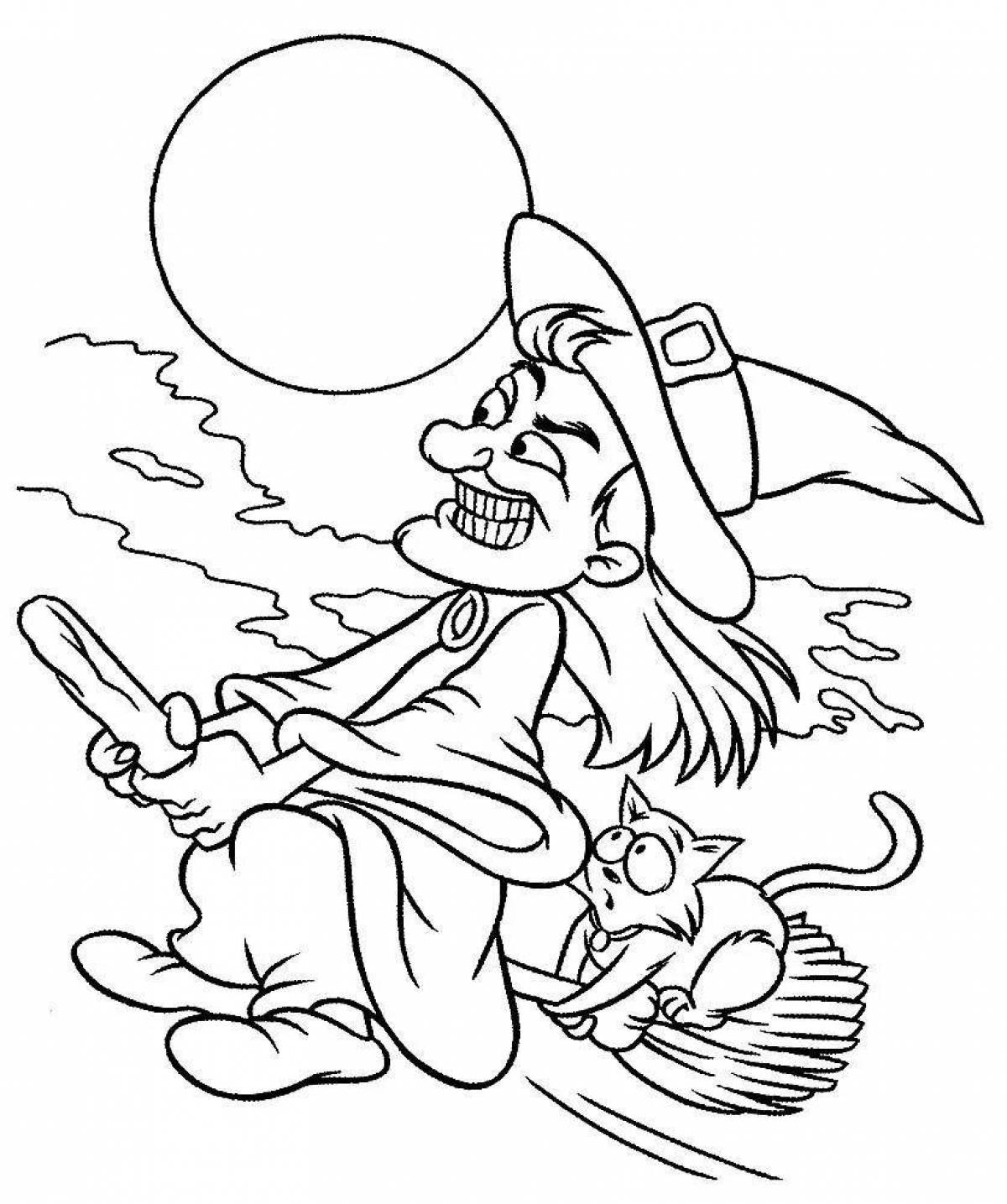 Wicked witch scary coloring book