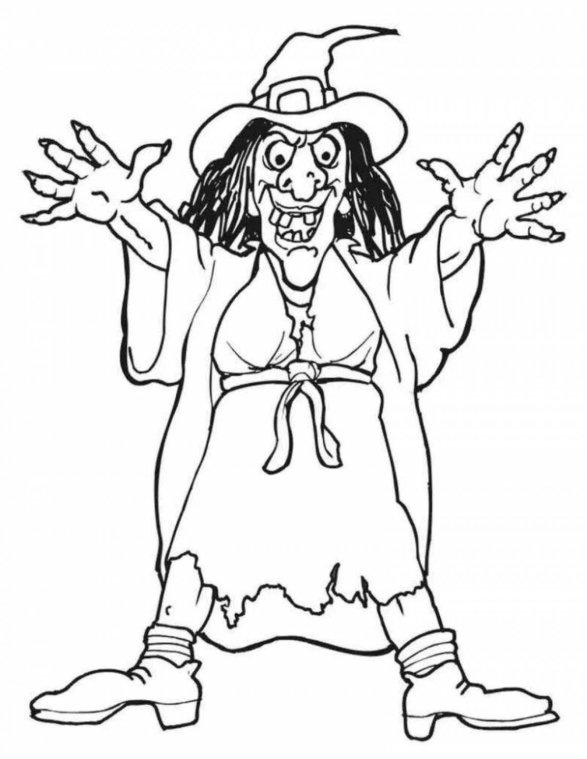 Terrible witch coloring book