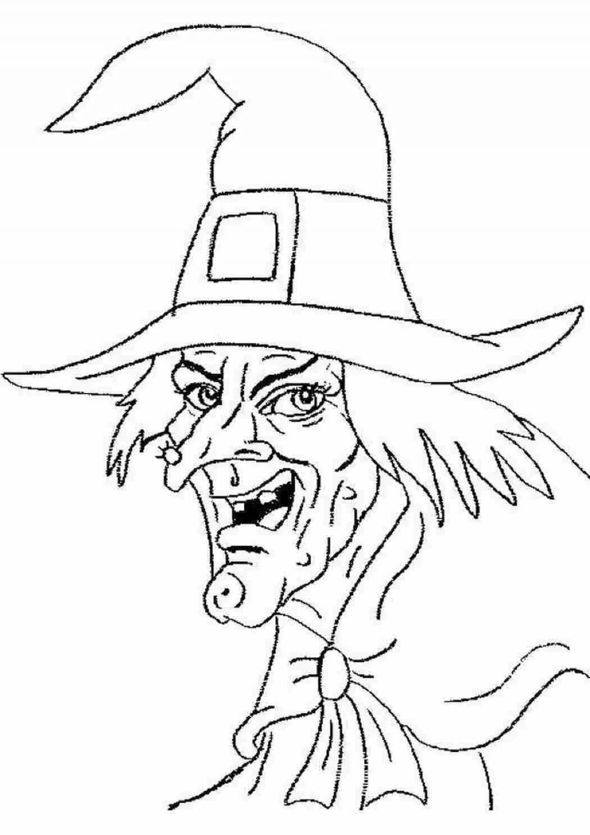 Wicked witch menacing coloring book