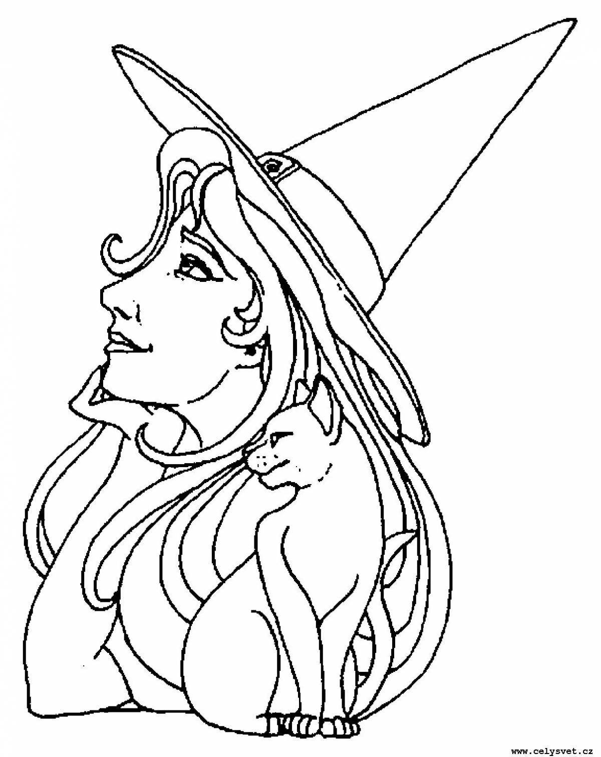 Terrible evil witch coloring book