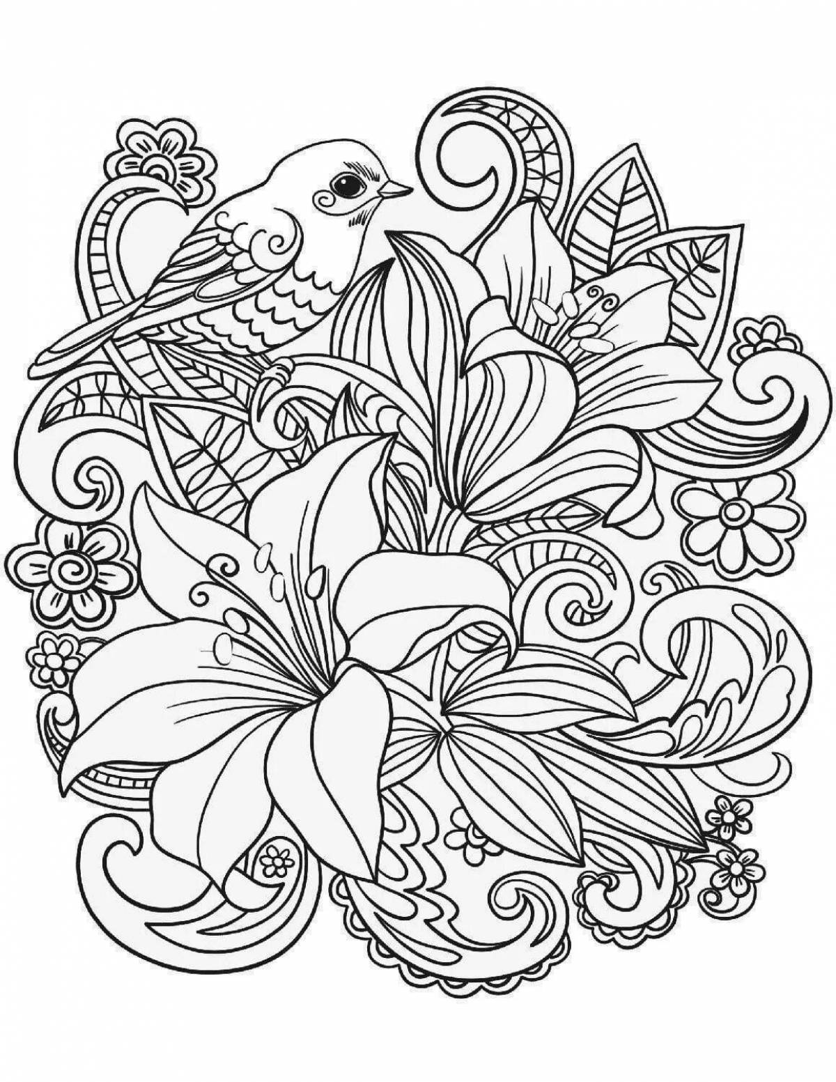 Exciting anti-stress spring coloring book