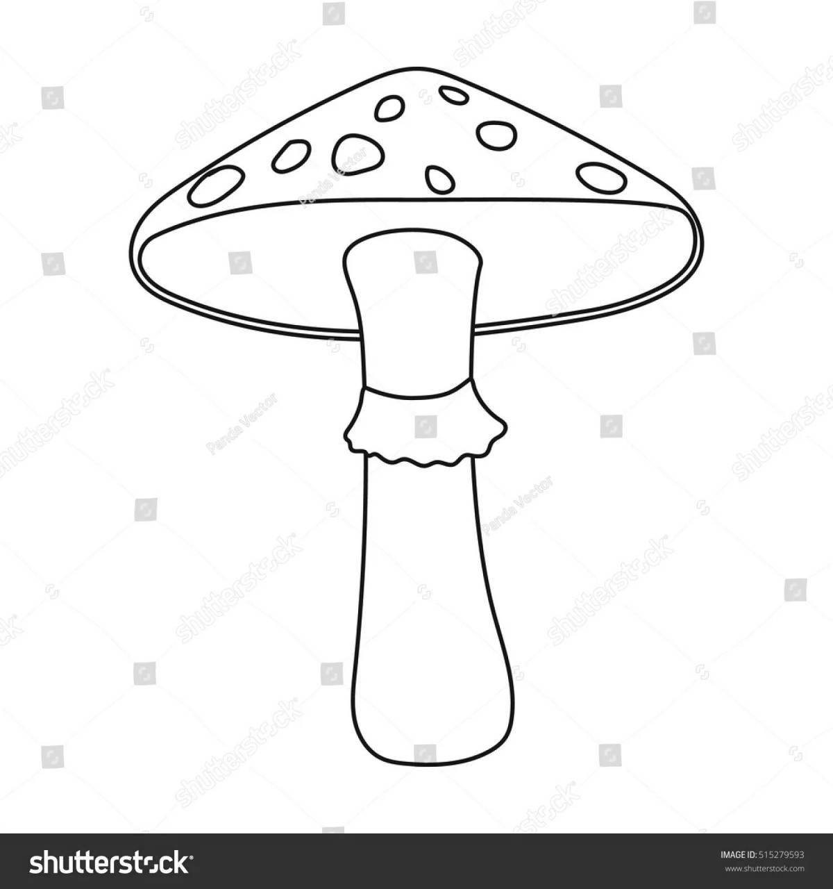 Coloring bright red fly agaric