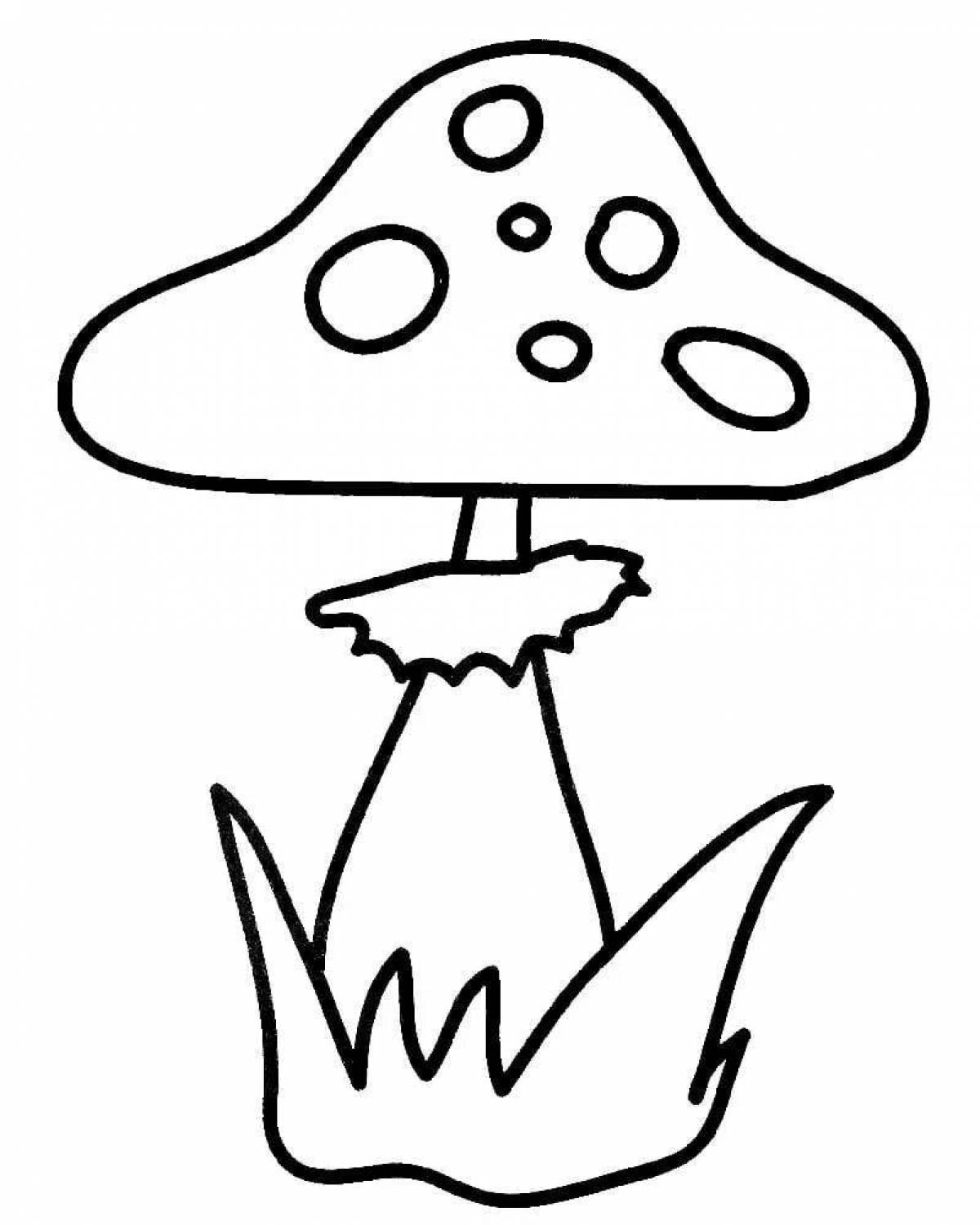 Colouring peaceful red fly agaric