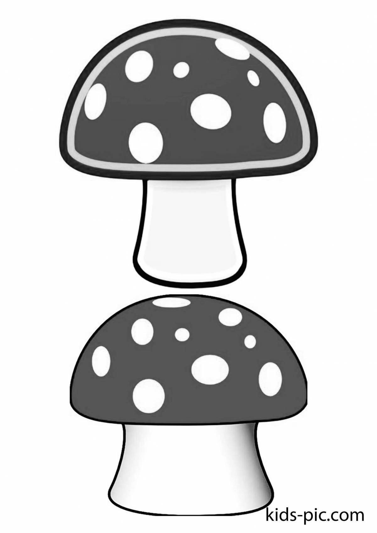 Harmonious red fly agaric coloring page