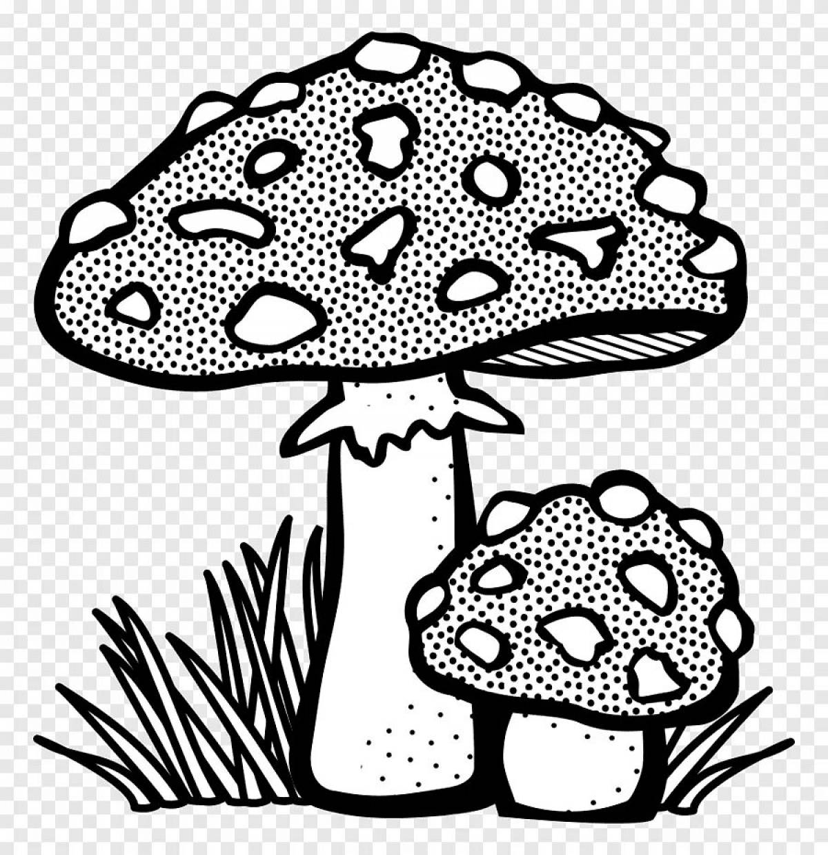 Coloring page hypnotic red fly agaric