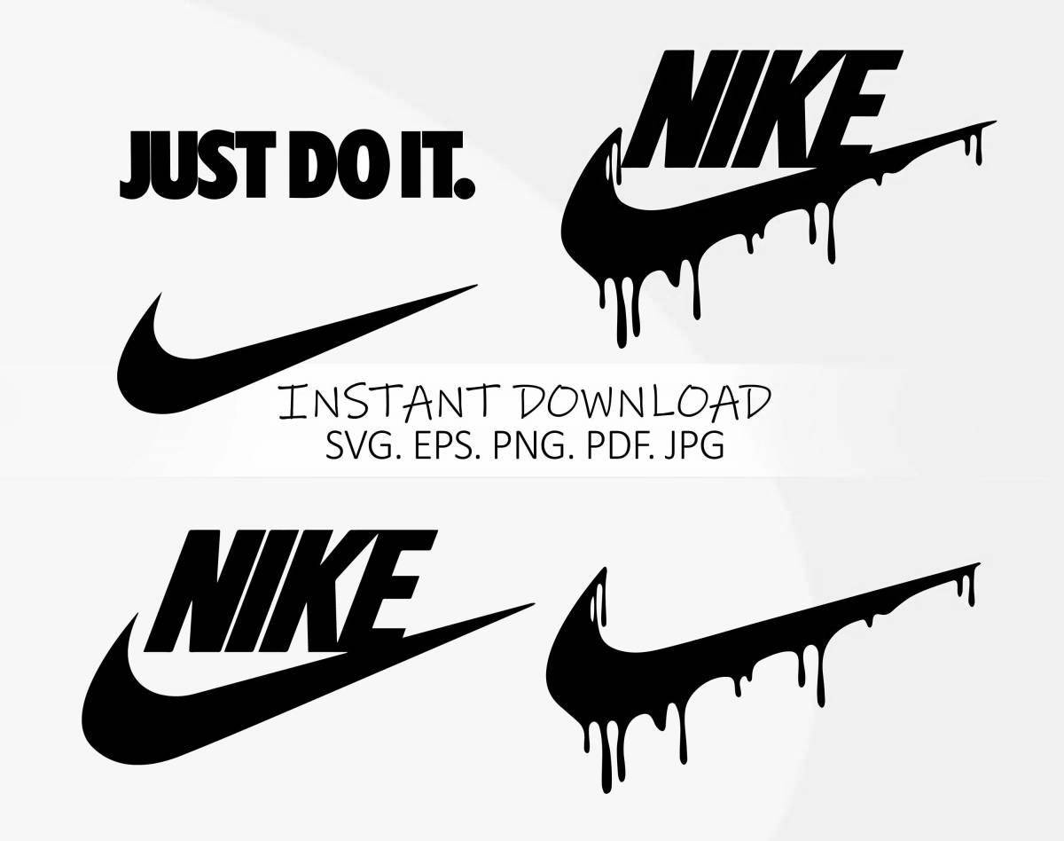 Яркая раскраска страницы nike icon