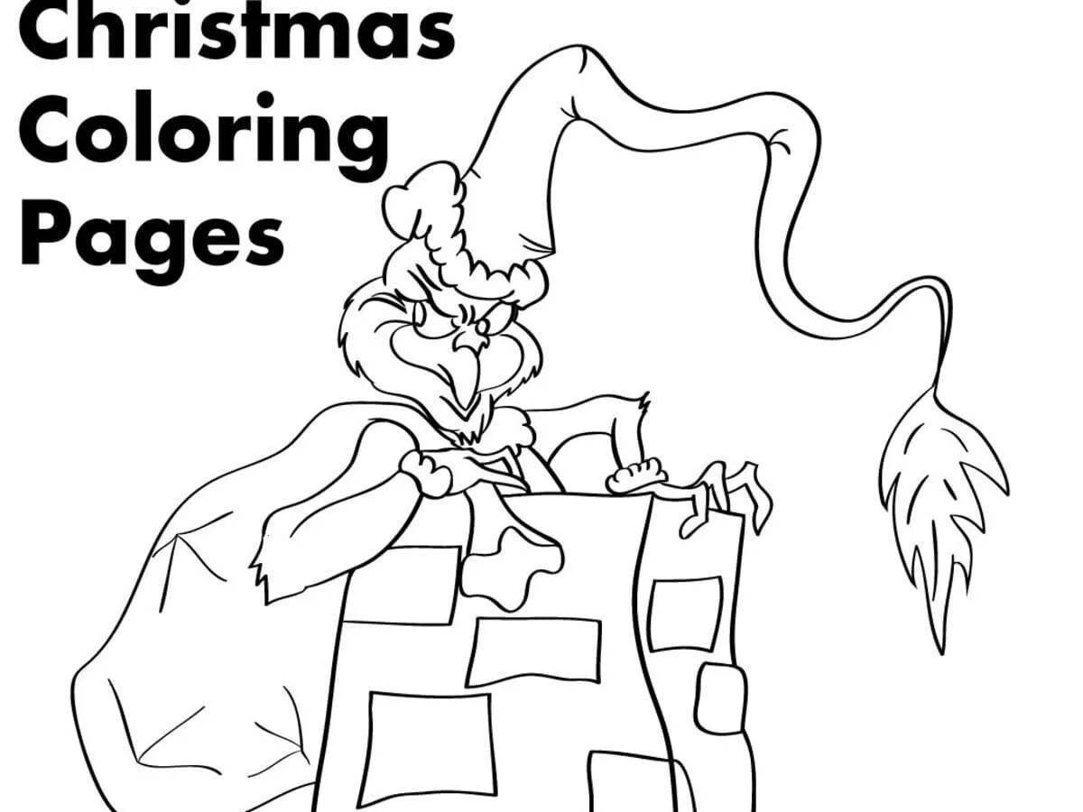 Fancy coloring grinch drawing