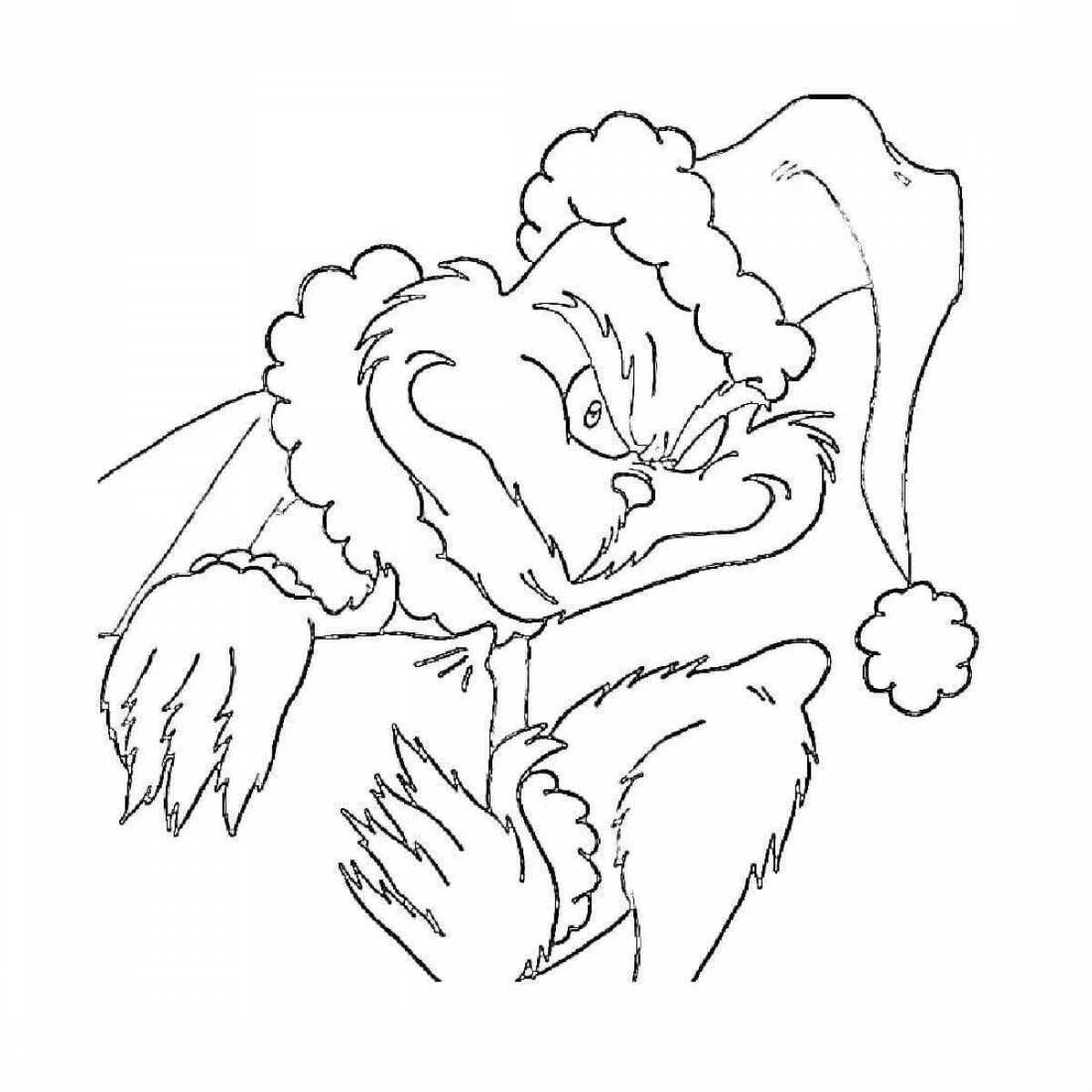 Funny coloring page grinch drawing