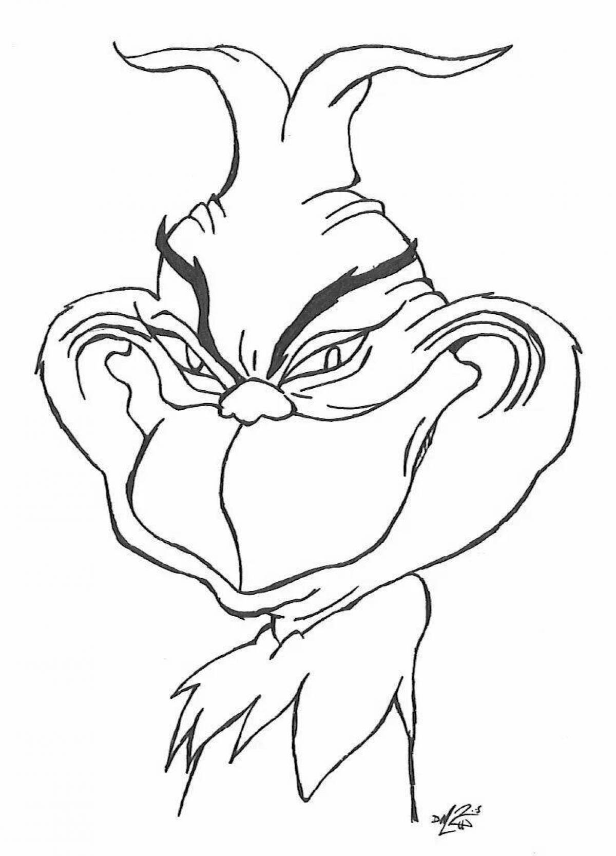 Friendly coloring page grinch drawing