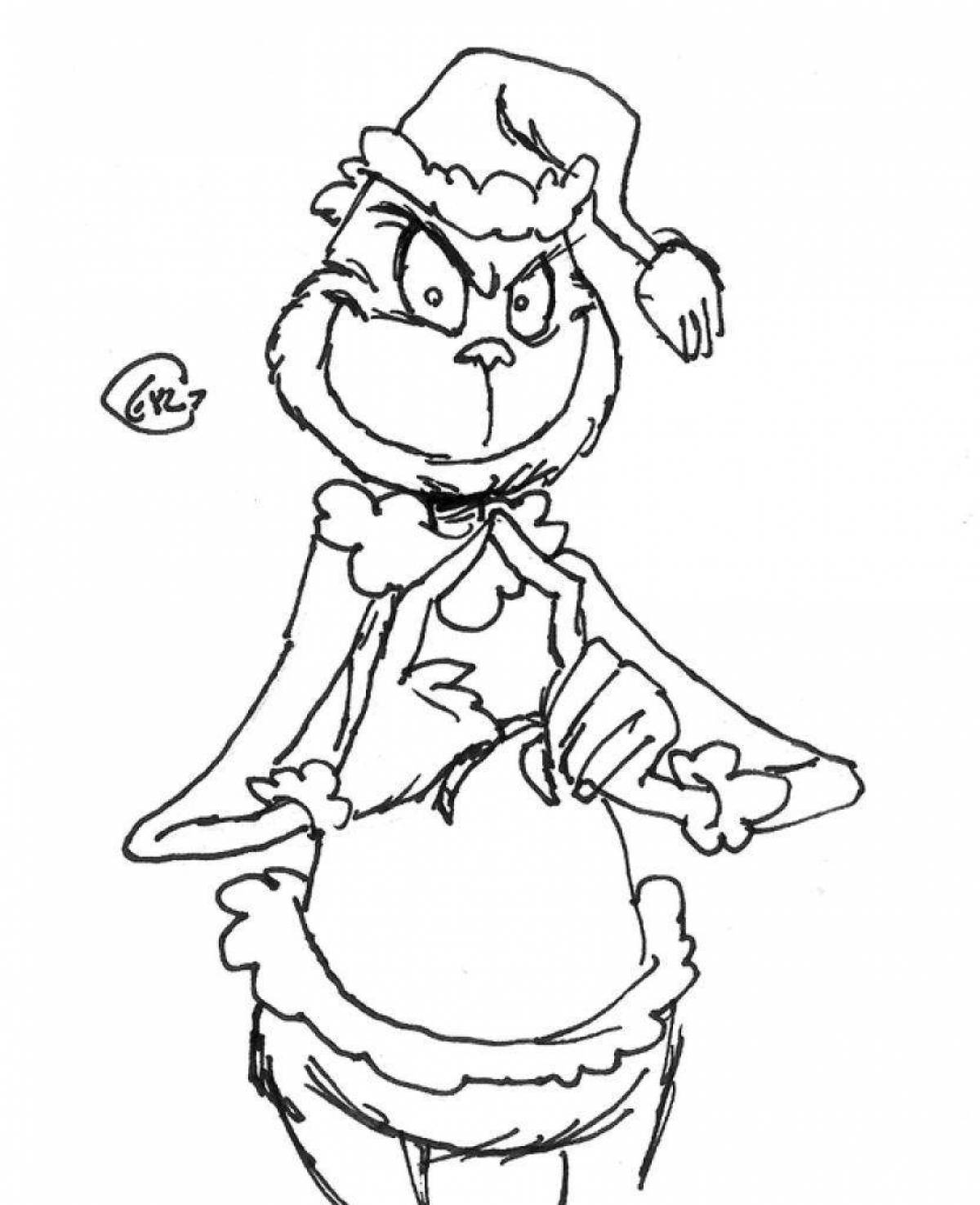 Witty coloring page grinch drawing