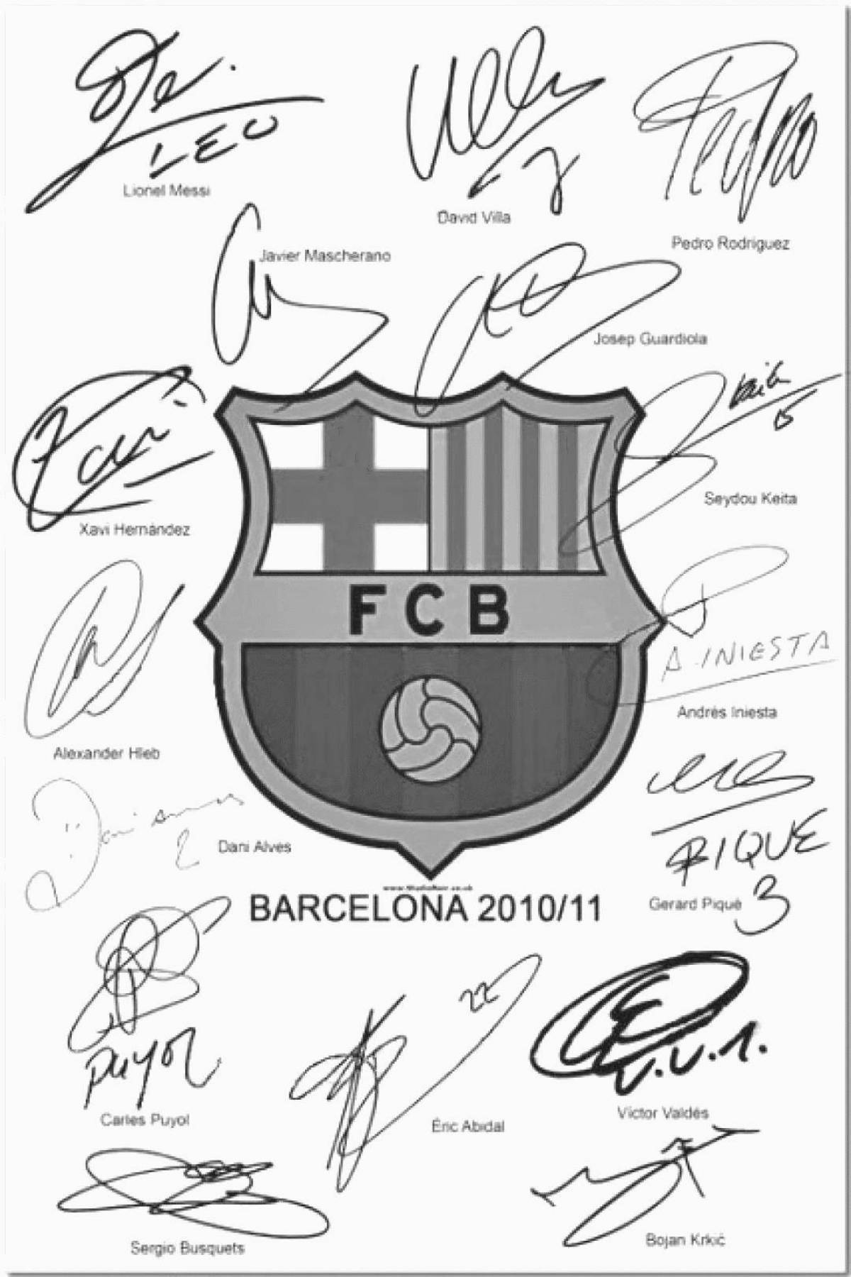 Regal barcelona fc coloring page