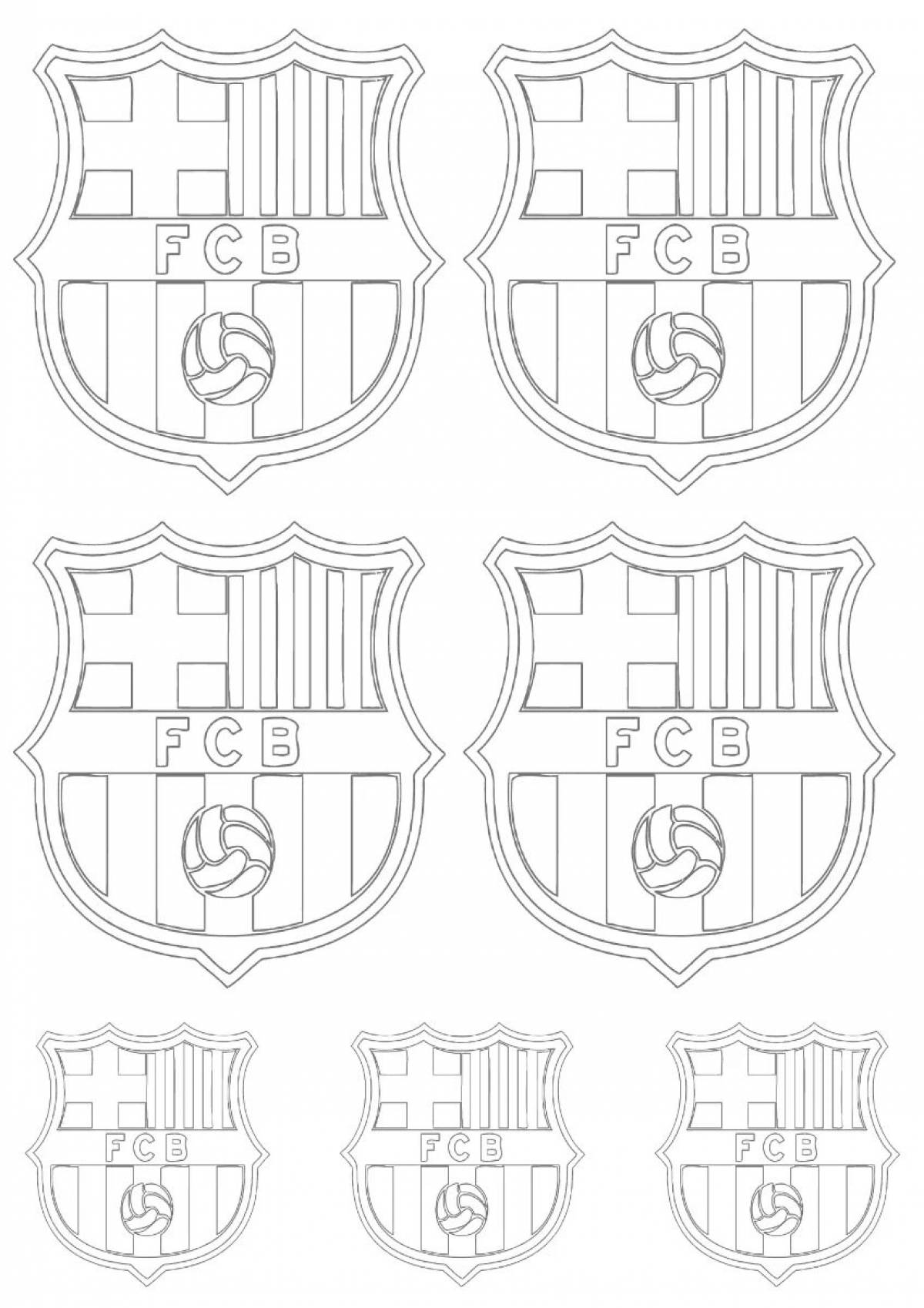 Fc barcelona shiny coloring pages
