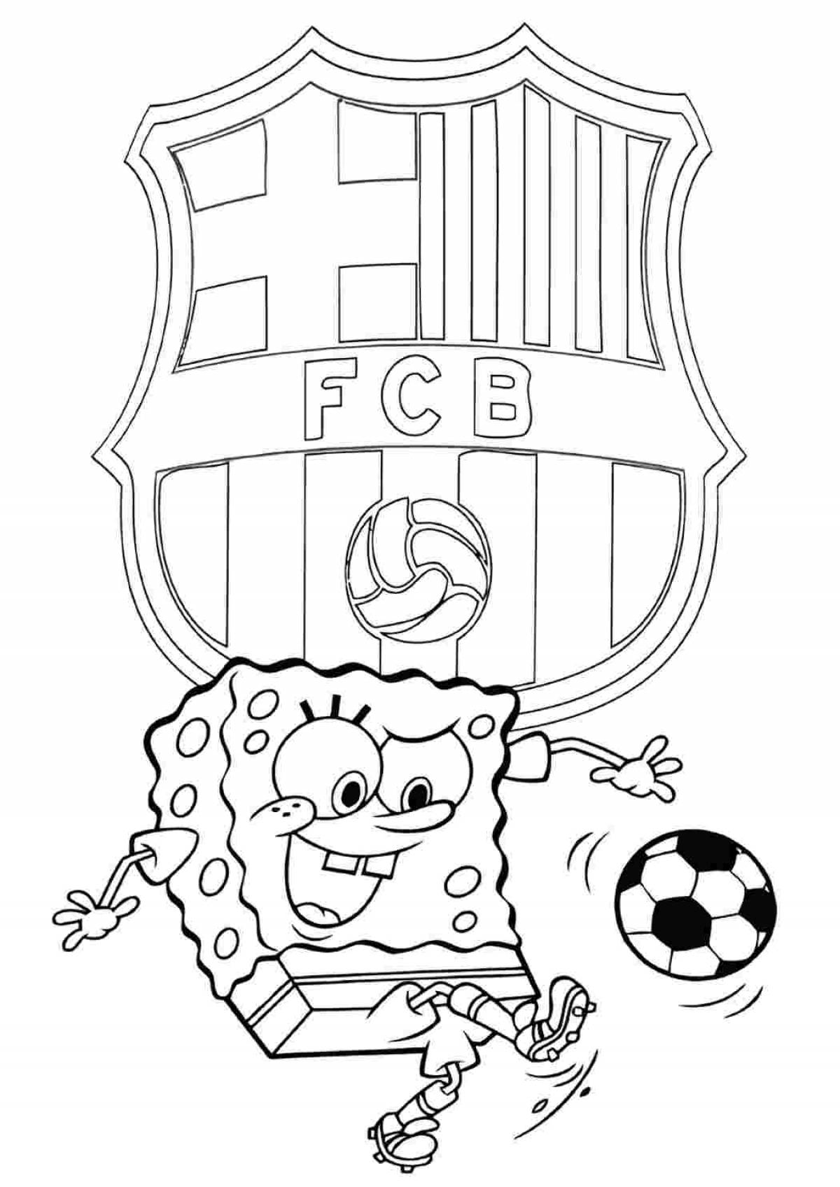 Яркая раскраска футбольного клуба «барселона»