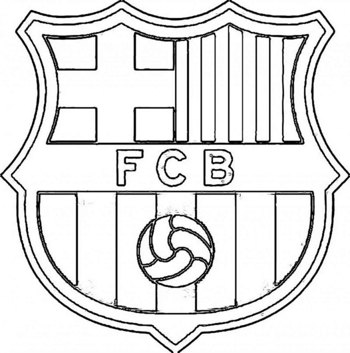 Красочная раскраска футбольного клуба «барселона»