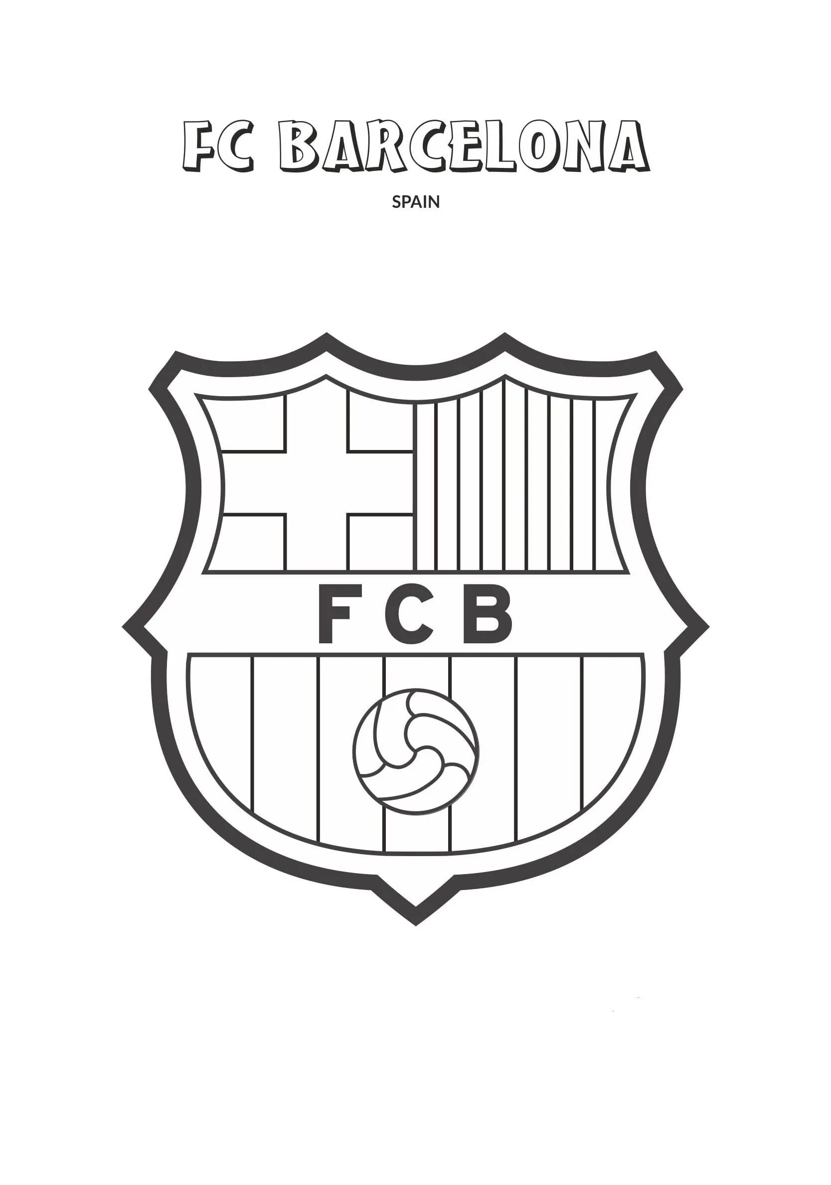 Красочно раскрашенная страница футбольного клуба «барселона»