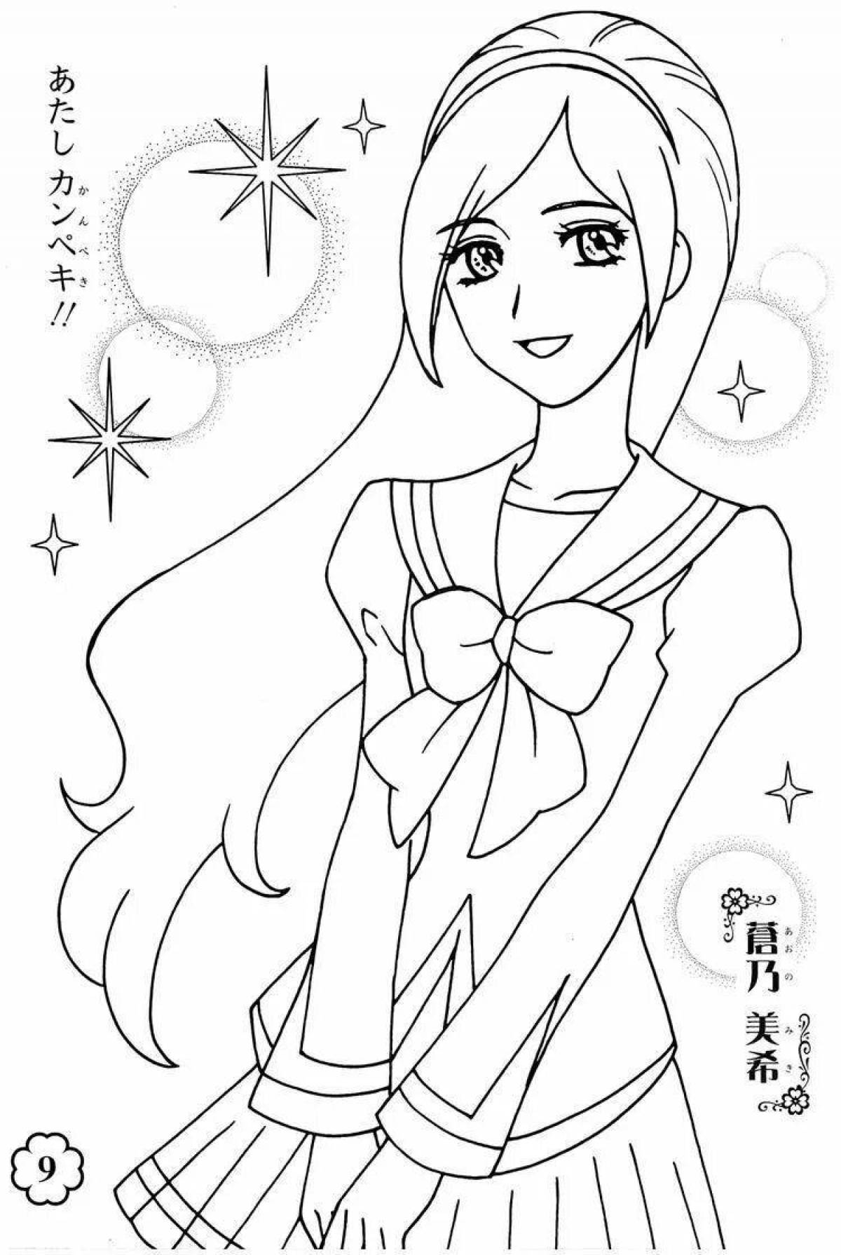 Gorgeous coloring anime snow maiden