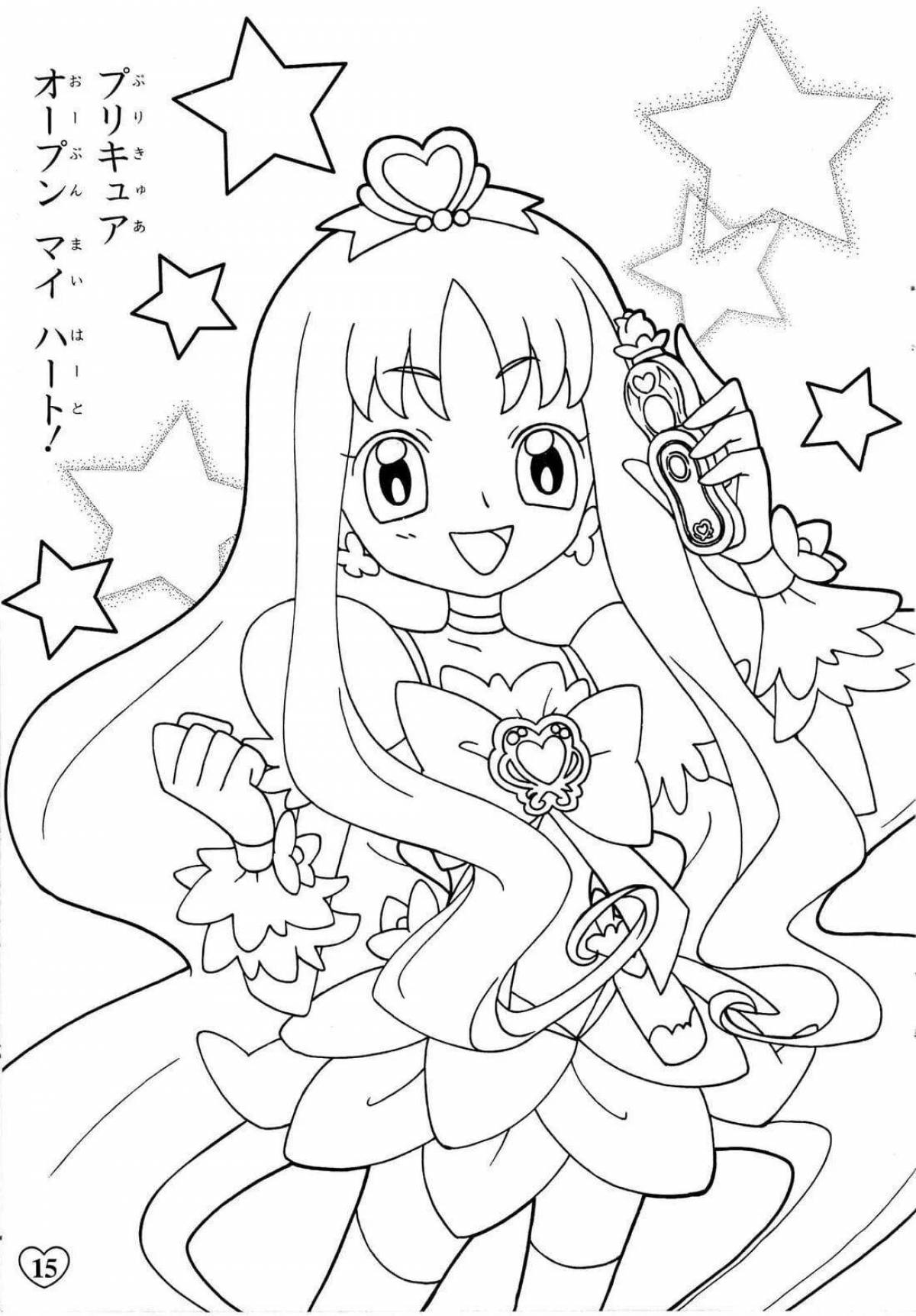 Glorious coloring anime snow maiden