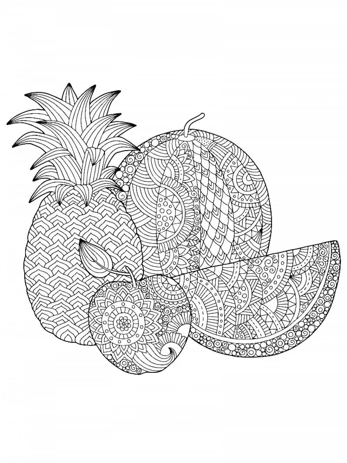 Exciting anti-stress apple coloring book