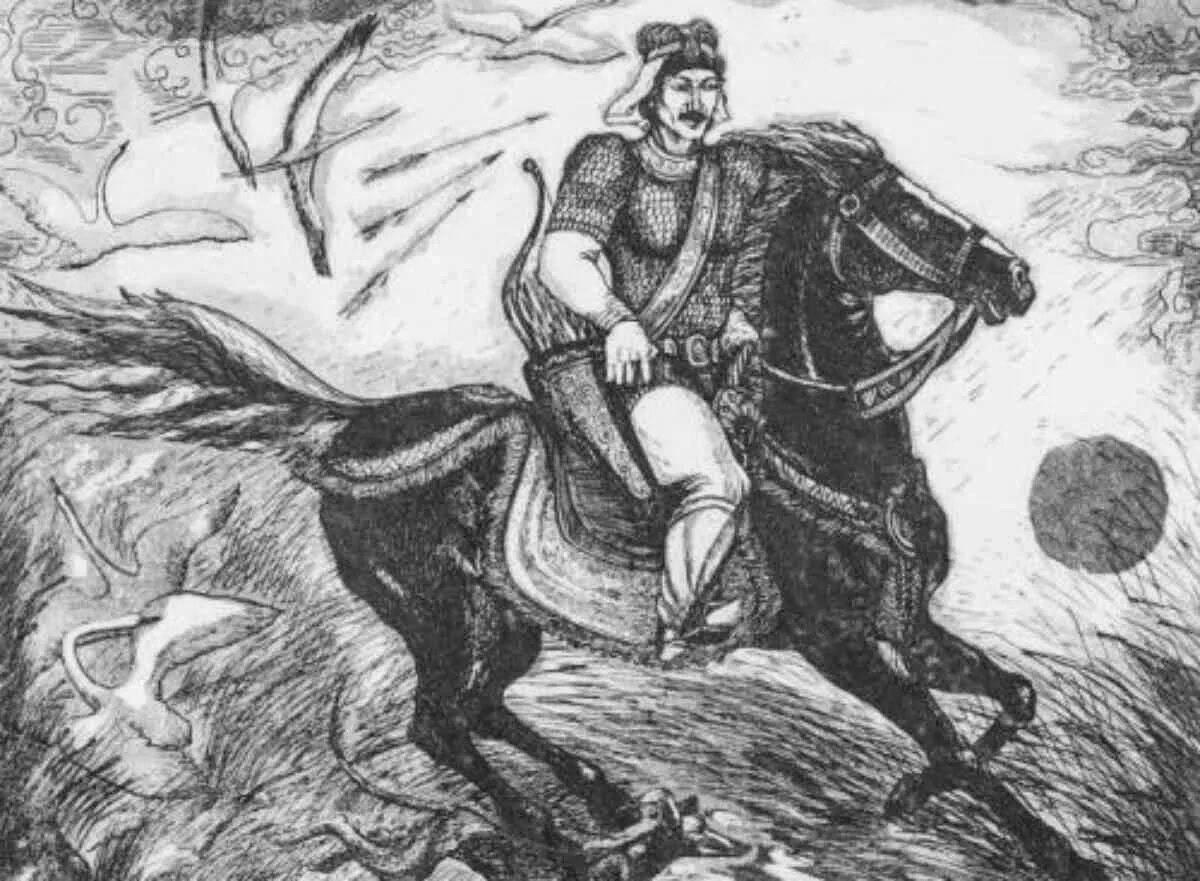 Coloring radiant Udmurt batyrs