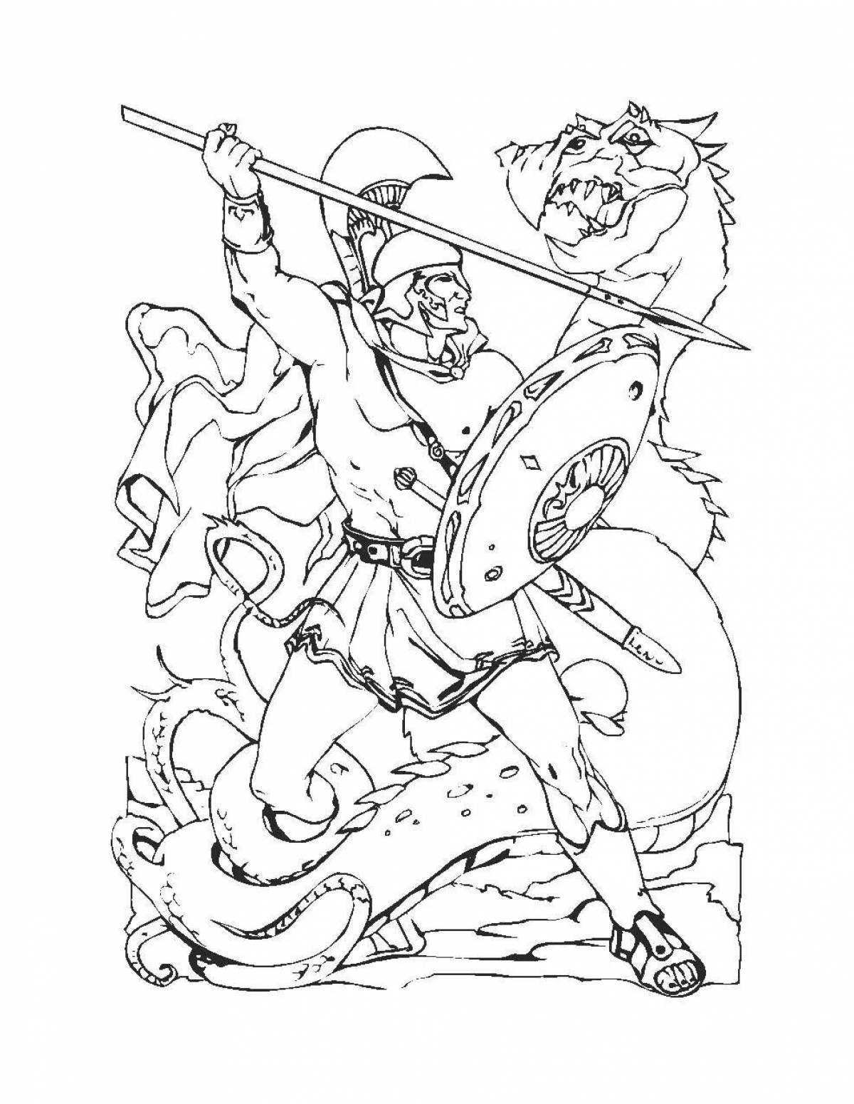 Brilliant Udmurt batyrs coloring book