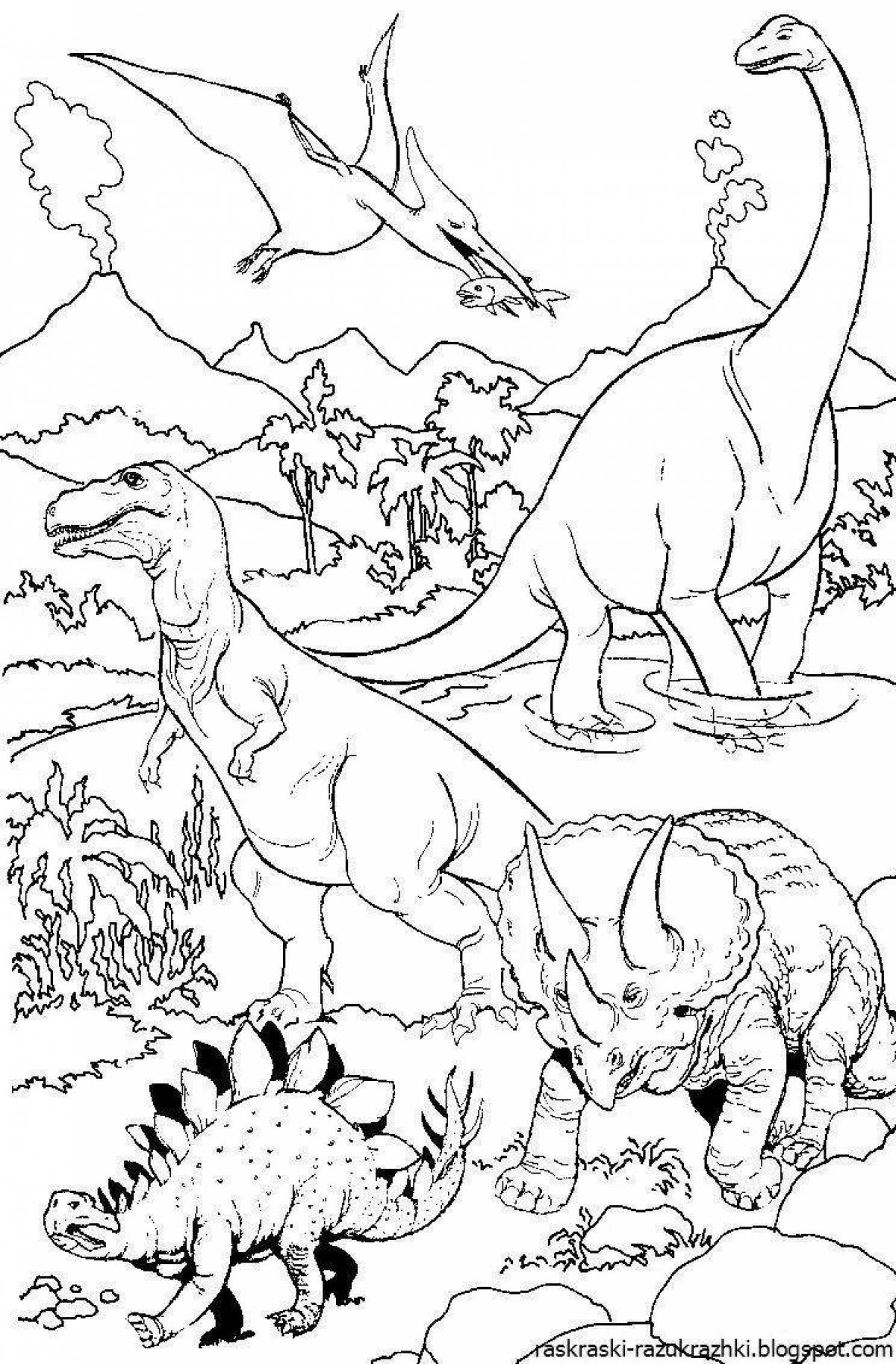 Сложные раскраски динозавры все
