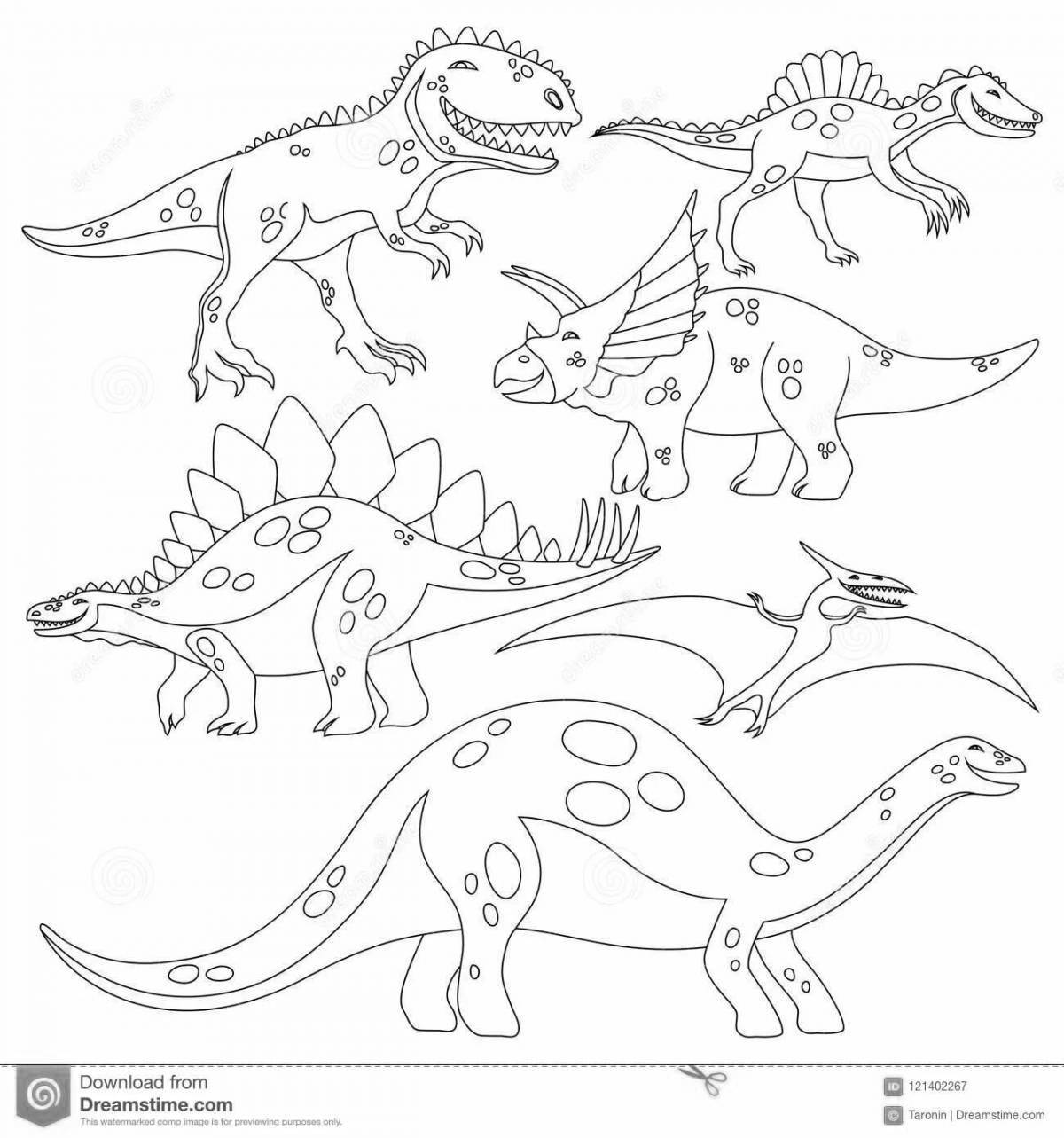 Креативная раскраска динозавры все