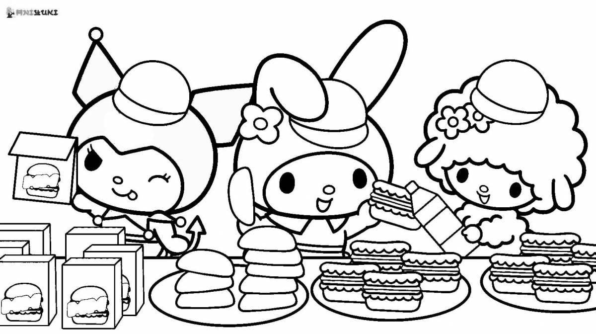 Vibrant coloring page my melody