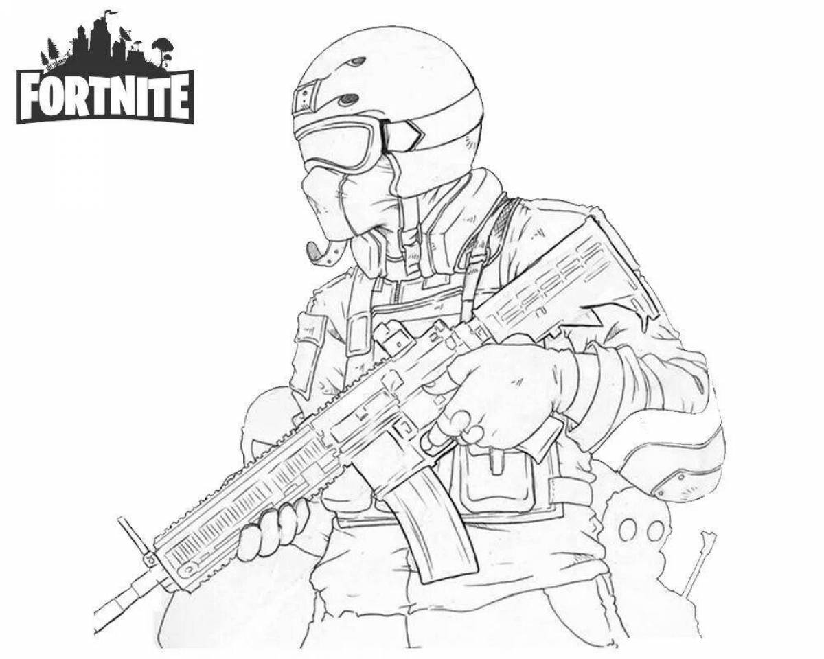 Coloring page of attractive confrontation skins