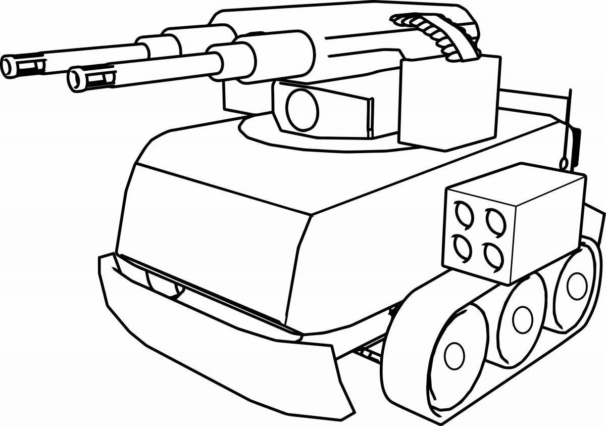 Простая страница раскраски танков