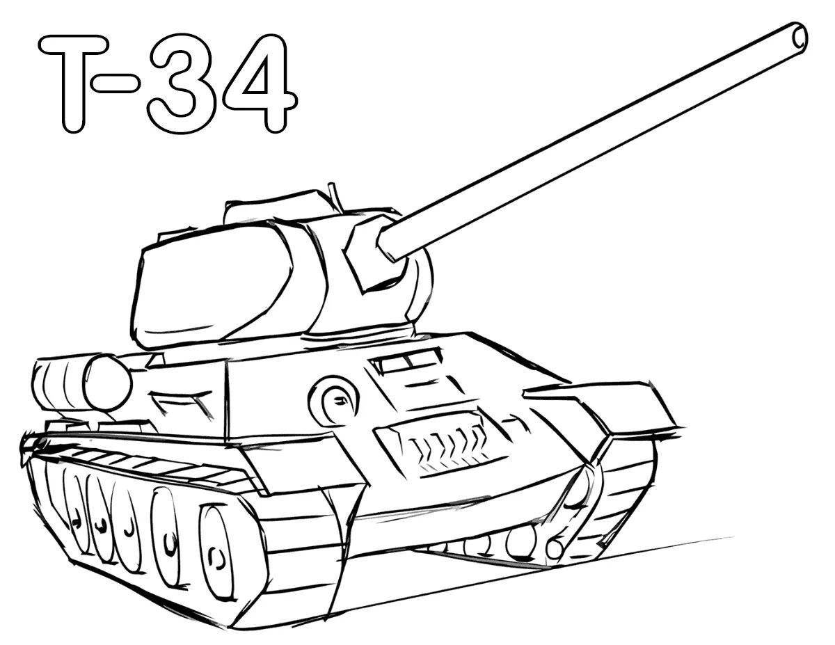 Cute tank coloring book